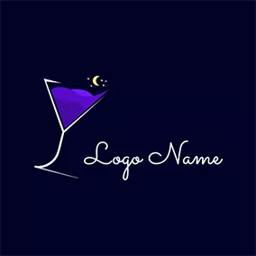 鸡尾酒 Logo Night Club Drink logo design