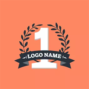 Logótipo De Número Number One and Black Branch logo design