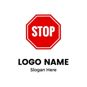 字母Logo Octagon Letter Text Stop logo design