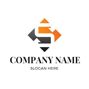 证券Logo Orange and Black Stock Icon logo design