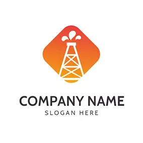 Coal Logo Orange and White Petroleum Icon logo design
