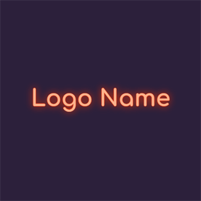 Orange neon light and cool text logo