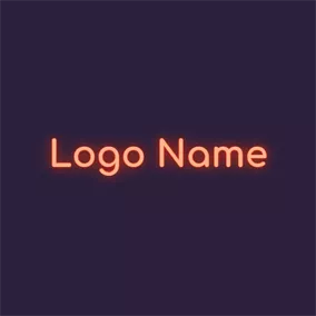 Cool Text Logo Orange Neon Light and Cool Text logo design