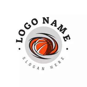 Basketball Logo Orange Rotation Basketball logo design
