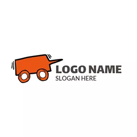 Vehicle Logo Orange Wheel and Vehicle logo design