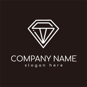 Outlined White Diamond logo design