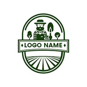 橢圓 Logo Oval Cropland Tree Farmer logo design