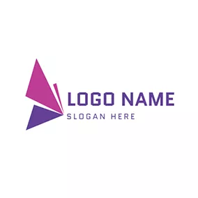 Logotipo De Collage Paper Folding and Purple Butterfly logo design