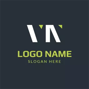 文織字母Logo Partly Hidden V and N Monogram logo design