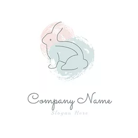轻柔色调 Logo Pastel Rabbit logo design