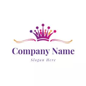 Princess Logo Pattern Gradient Colorful Crown logo design