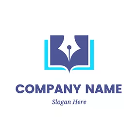 书籍Logo Pen Nib Book Literature logo design