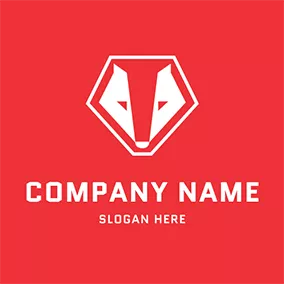 蜜獾logo Pentagon Geometric Honey Badger Head logo design