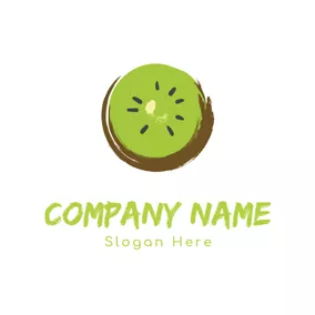 獼猴桃logo Pericarp and Fresh Kiwi logo design