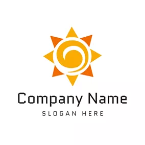 Sunshine Logos Petaloid Claybank Sun logo design