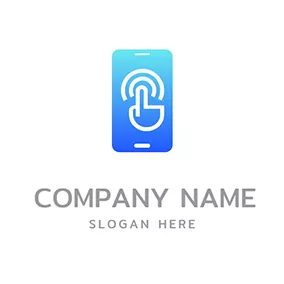 Electronic Logo Phone Line Hand Touch logo design