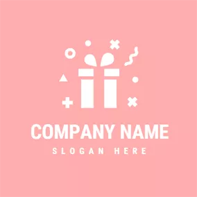 Holiday & Special Occasion Logo Pink and White Birthday Present logo design