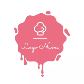 Logótipo Casual Pink and White Cupcake logo design