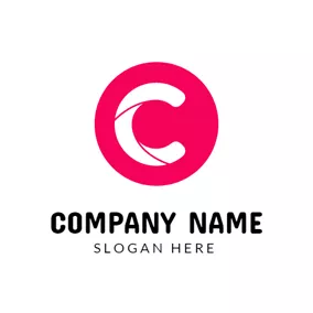 Logótipo De Alfabeto Pink and White Letter C logo design