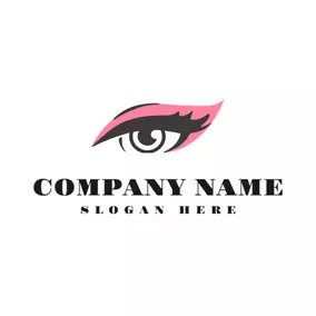 Logotipo De Maquillaje Pink Eye Shadow and Beautiful Eye logo design