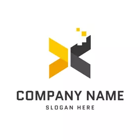 网络Logo Pixel and Numerical Code logo design