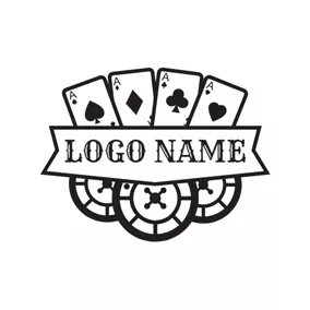 Poker Logo Playing Cards and Casino Jeton logo design