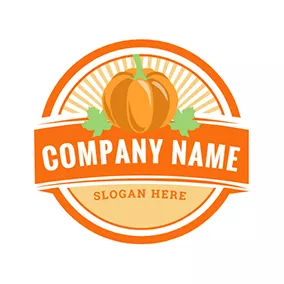 感恩节 Logo Pumpkin and Banner logo design