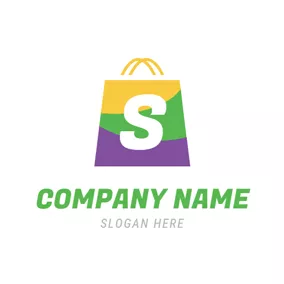 S Logo Purple and Green Bag logo design