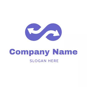 Logotipo De Intercambio Purple and White Infinity logo design