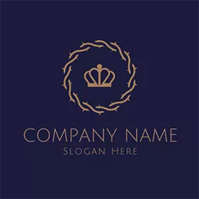 Elegance Logo Purple and Yellow Crown logo design