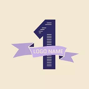 庆祝 Logo Purple Banner and 1st Anniversary logo design