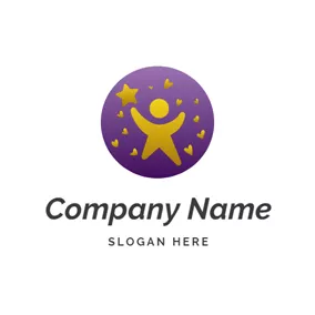 嬰兒Logo Purple Circle and Sleep Baby logo design