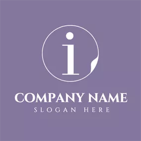 Logótipo I Purple Circle and White Letter I logo design