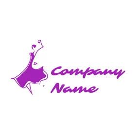 Fee Logo Purple Dancing Girl logo design