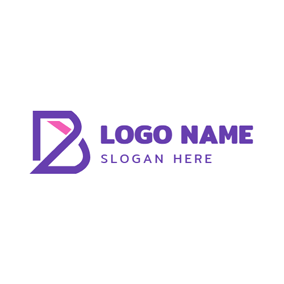 Purple Double Letter D Monogram logo design