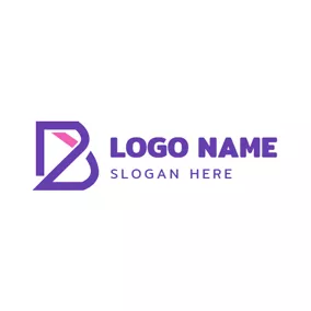 交织字母Logo Purple Double Letter D Monogram logo design