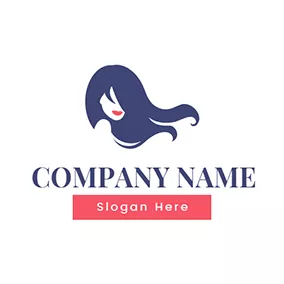Logotipo Elegante Purple Long Hair Mode logo design