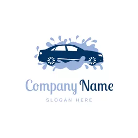 Logotipo De Coche Purple Water Spray and Car logo design