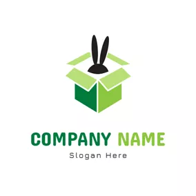 Cardboard Logo Rabbit Ear and Magic Box logo design