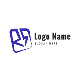 字母Logo Rectangle Abstract Letter R S logo design