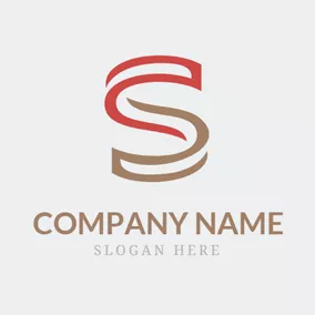 S Logo Red and Brown Letter S logo design