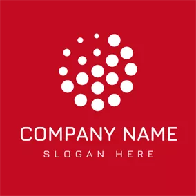 Dotted Logo Red and White Circle logo design