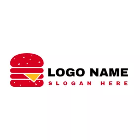 Snack Logo Red and Yellow Burger logo design