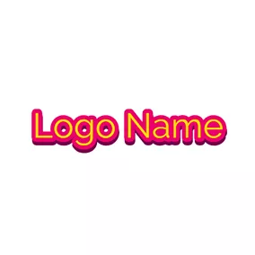 Name Logo Red and Yellow Regular Cool Text logo design