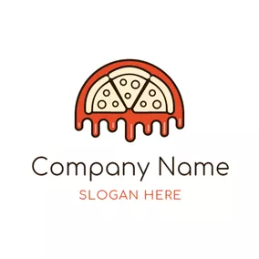 Pizza Logo Red and Yellow Watermelon logo design