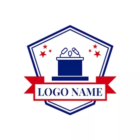 政府 Logo Red Banner Platform and Campaign logo design