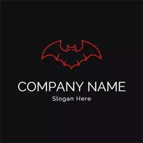 Batman Logo Red Bat Outline Icon logo design