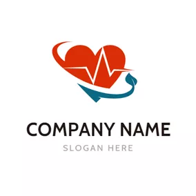 Healthcare Logo Red Heart and Health Care logo design