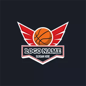 Competition Logo Red Wing and Basketball logo design