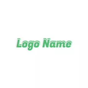 Italic Logo Refreshingly Green Outlined Text logo design